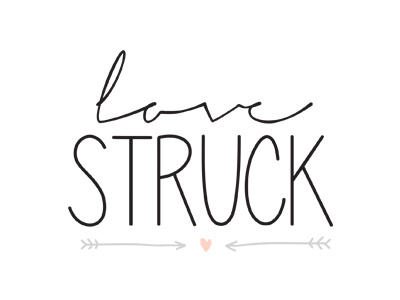 love struck / primary logo arrow black grey pink sans sans serif script