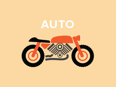 Motorcycle auto automobile bike cafe cycle dirt bike illustration motor offroad racer simple vintage