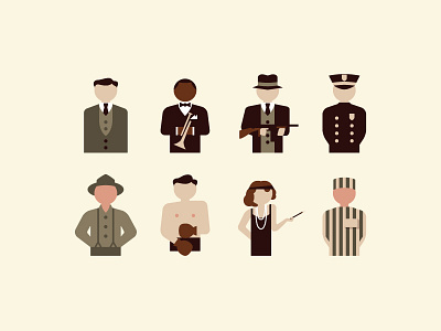 Vintage Pictograms 1920 1930 people pictograms