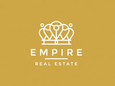 Empire logo crown empire gold identity line logo mark real estate