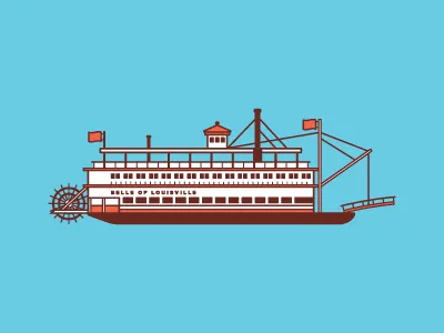 Belle of Louisville belle of louisville boat flat icon illustration kentucky landmark louisville riverboat steamboat vector