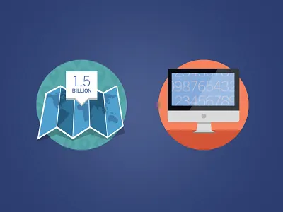 Infographic Icons flat icons imac infographic map social media