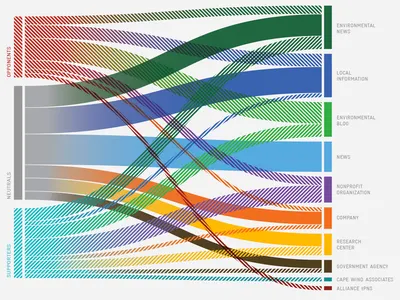 The Cape Wind controversy report chart data data visualization graphic infographic information sankey