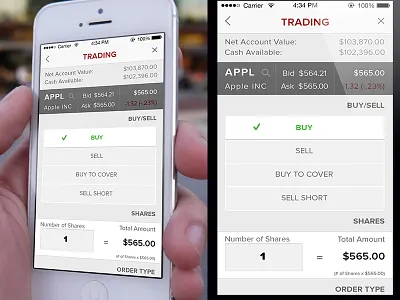 Trade Interface app design ios mobile responsive ui ux web web design wireframes