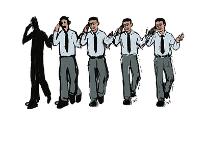 Step By Step art drawing how to illustration man phone walking