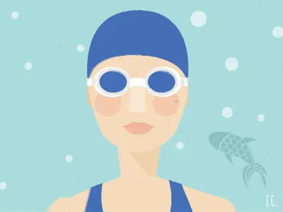 Selfie illustration selfie swimming