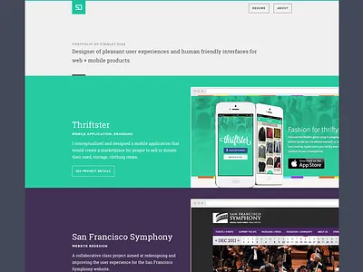Portfolio Website application case studies design flat mobile portfolio website