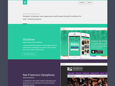 Portfolio Website application case studies design flat mobile portfolio website