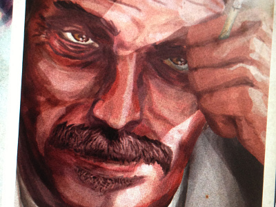 Old school character digital painting illustration