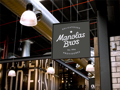 Manolas Bros. Deli branding delicatessen identity typography