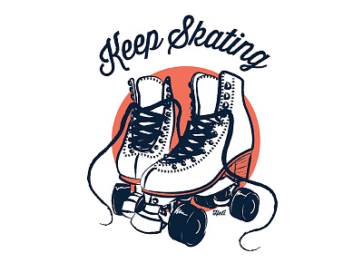 Keep Skating clothes figure skating heti roller skate skating t shirt vector