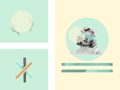 3am Style Test cutout deer horns photo pop art retro shapes texture wood