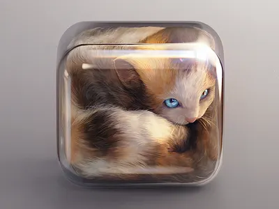 Kitten Icon cat furry glass icon ios kitten