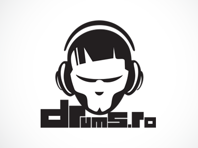 Drums.Ro Logo drum and bass icon identity logo music radio weblogo