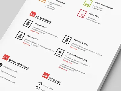 Resume #2 black cv education experience grid job minimal mockup print red resume search