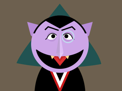 Countvoncount bird count count von count flat illustration sesame street von