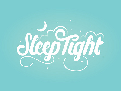 Sleep Logo Beginnings blue comfort night script sleep tight type white