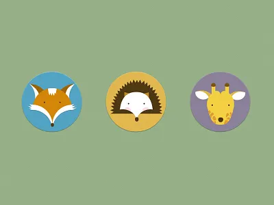 Animal icons animal deer fox hedgehog icon