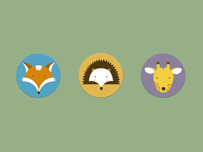 Animal icons animal deer fox hedgehog icon