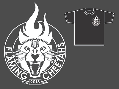 Flaming Cheetahs T animal biking design icon illustration logo mountain bike t shirt typography