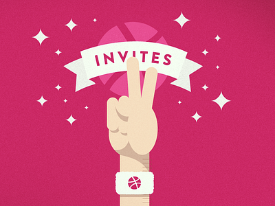 2 Invites basketball design dribbble hand illustration invites peace ribbon shadows vector