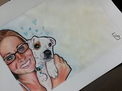 Lindsey dog drawing illustration portrait prismacolor