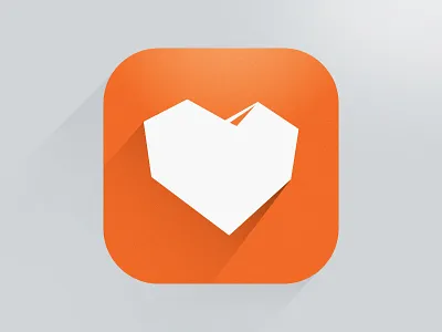 Website iOS Icon gray heart icon ios long orange shadow website