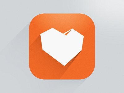 Website iOS Icon gray heart icon ios long orange shadow website