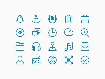 Simple Icons alert anchor article bin business cd chat clock cloud find out more icon simple