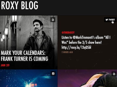 Roxy Blog club dj mobile music responsive roxy web web design
