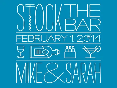 Stock the Bar bar booze invitation koozie party wedding