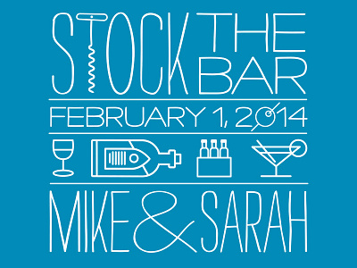 Stock the Bar bar booze invitation koozie party wedding