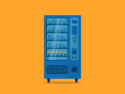 Vending Machine 2d candy flat food junk machine reflection shadows soda vending