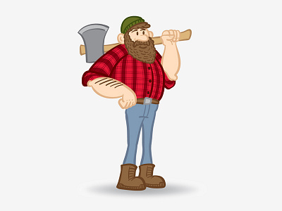 Lumberjack Color 2 color illustration lumberjack vector wip