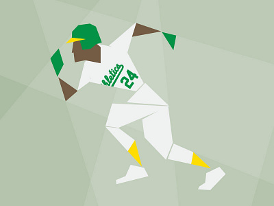 Rickey 24 athletics baseball henderson illustration oakland rickey steal