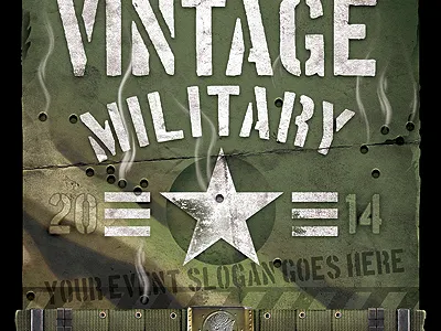 Vintage Military Armed Forces Flyer Template crest lion marines military paratrooper t shirt