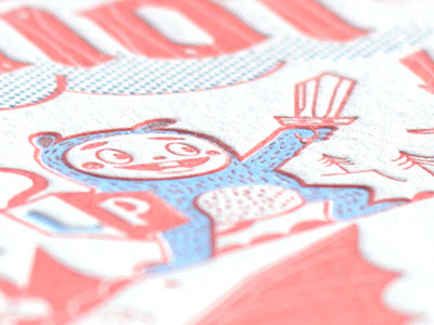 Elliot character illustration letterpress