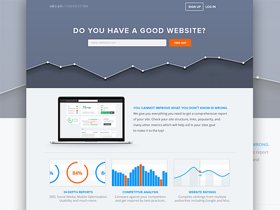 Landing page analytic clean flat graph home internet landing macbook minimal static web website