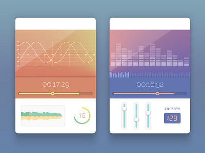 UI Widgets mixer music oscilloscope photoshop ui widgets