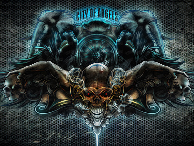 city of angels 10 ace angels city crow darkness design game illustration illustrator skull