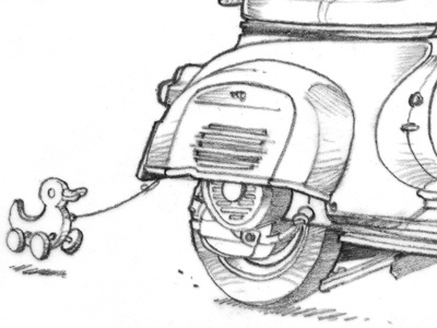 Scooter-Duck duck pencil scooter toy vespa
