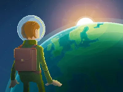 The View illustration pixels space