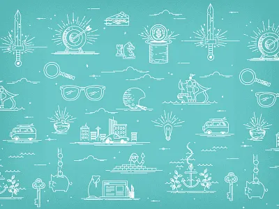 Pattern clean flat football green icons light bulb line modren pattern art soard texture