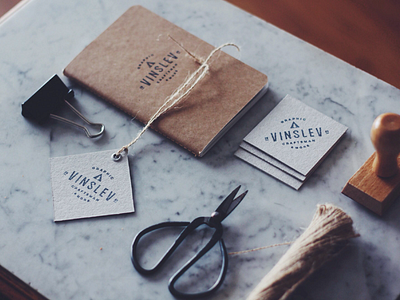 vinslëv - stamp business card identity kraft paper stamp stationery