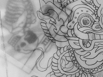yaksha hand handdrawn illustration pencil rough sketch thai yaksha