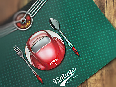 Rockabilly Menu car menu print retro rockabilly vintage