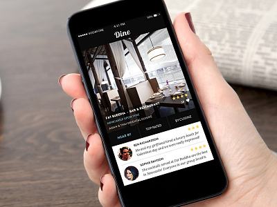 Dine App - Restaurants "Near By" View app app design concept food iphone mobile mobile app restaurant ui user experience user interface ux