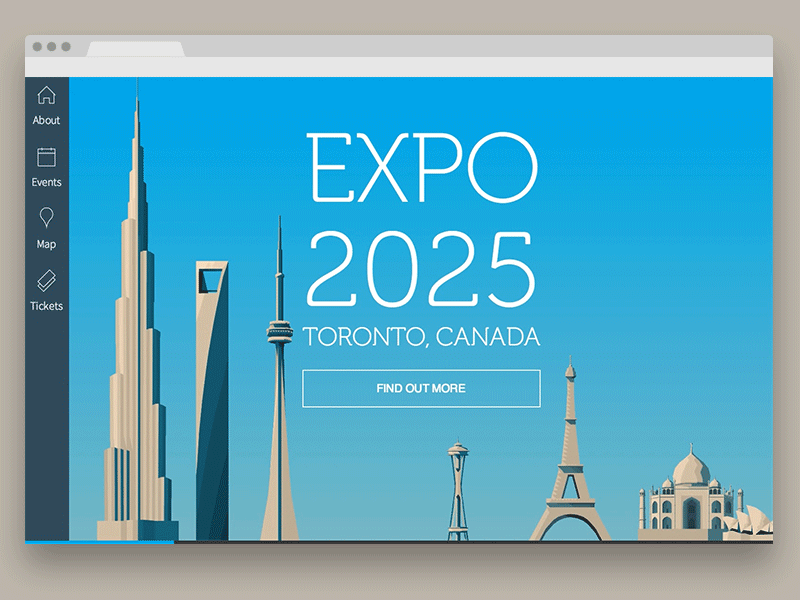 [GIF] Parallax Building animation parallax skyline toronto ui website