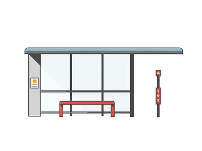 Bus Stop bus stop illustration line art skyline