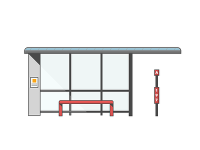 Bus Stop bus stop illustration line art skyline